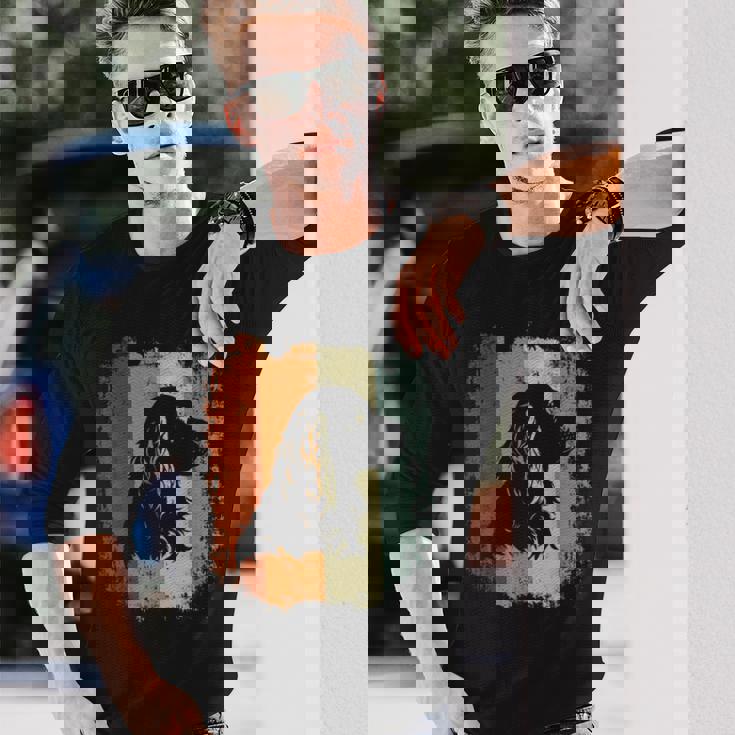 レトロなデザインのアメリカンコッカースパニエルドッグ 長袖Tシャツ 彼への贈り物