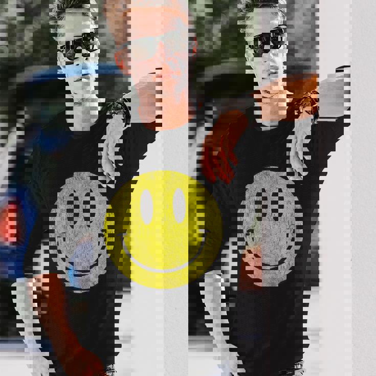 レトロアシッドハウス 80年代90年代ヴィンテージスマイルtシャツ アンティーク調 長袖Tシャツ 彼への贈り物