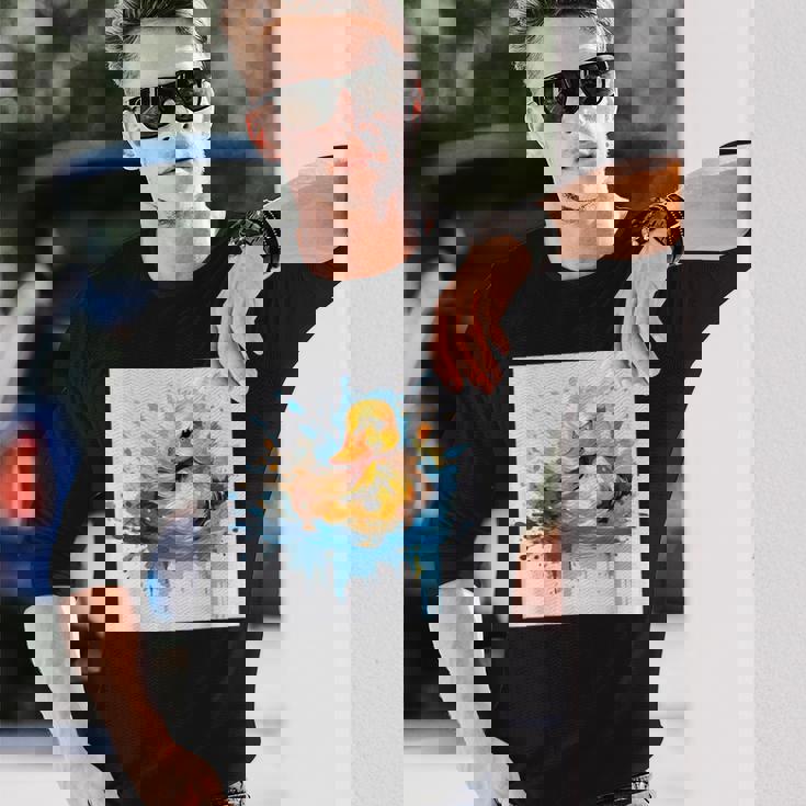 レトロアヒル 長袖Tシャツ 彼への贈り物