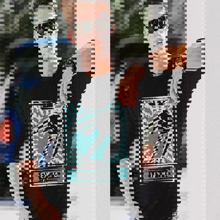 レトロソビエトプロパガンダスプートニクソ連ロシア語 長袖Tシャツ 彼への贈り物