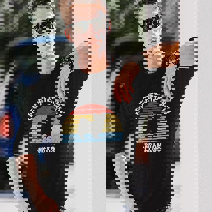 レトロパピヨン 犬 ギフト 長袖Tシャツ 彼への贈り物