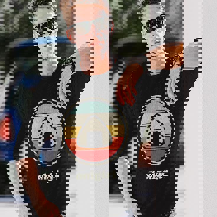 レトロヴィンテージ-日本食&カワイイアニメおにぎり 長袖Tシャツ 彼への贈り物