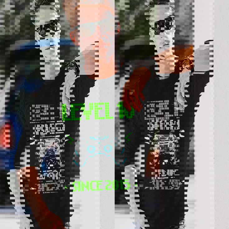 レベル 10 アンロック 素晴らしい 2015 ビデオゲーム 10歳の誕生日 長袖Tシャツ 彼への贈り物