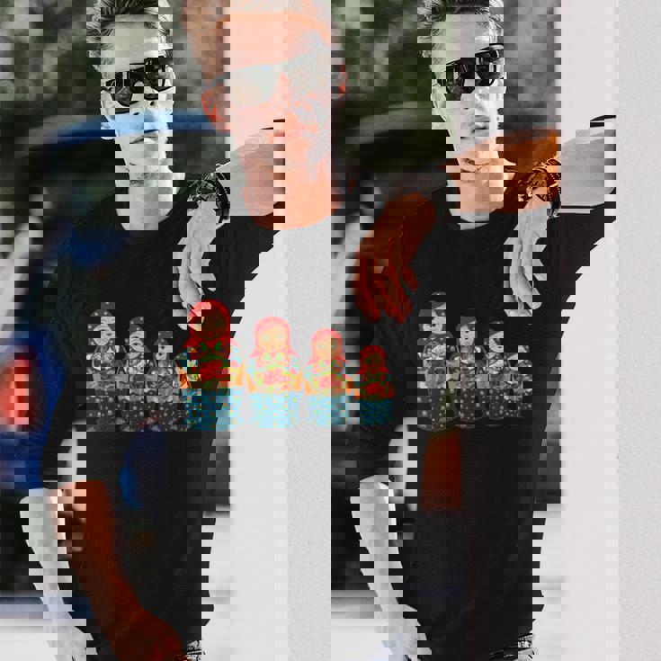 ロシアの人形 ロシアのマトリョーシカ フィギュア 長袖Tシャツ 彼への贈り物