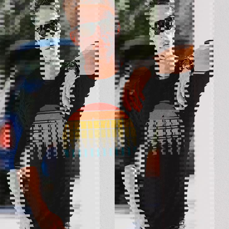 ロックピッキングレトロサンセット ロックピッカーとロックスミス 長袖Tシャツ 彼への贈り物