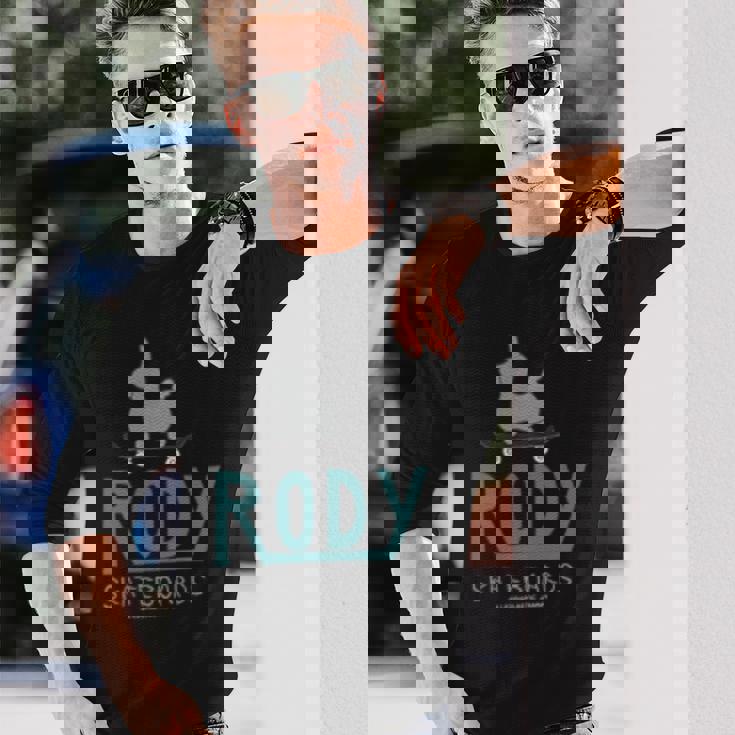 ロディ Rody（Rody Of ThetreetSkateboard_Green バックプリント 長袖Tシャツ 彼への贈り物