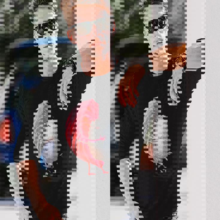 ロマンチック ピンク まぐろ 寿司 ハグ&キス 日本食通 長袖Tシャツ 彼への贈り物