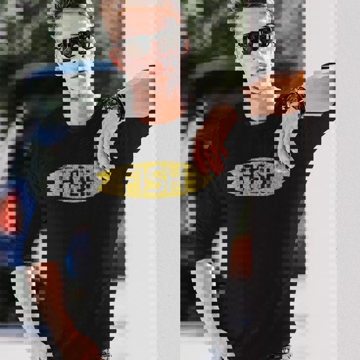 ロングボード サーフボード ヴィンテージ レトロ フィッシュタイプ 長袖Tシャツ 彼への贈り物