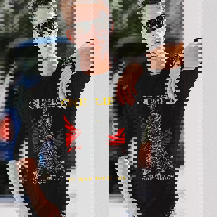 ワンリフトでボディビルディングジムワークアウトトレーニングをすべて支配。 長袖Tシャツ 彼への贈り物