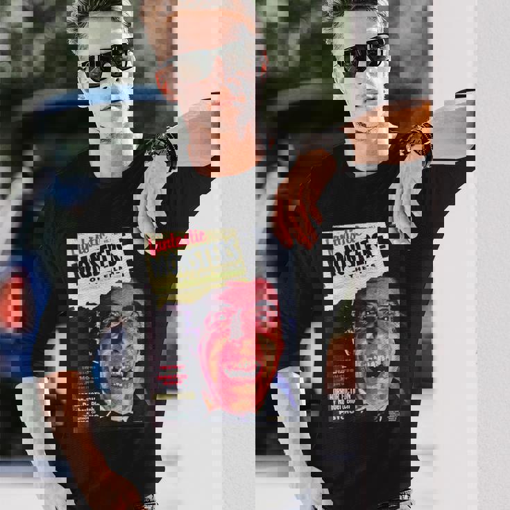 ヴァンパイア ハロウィン ホラー ヴィンテージ ドラキュラ コミックブック レトロ 長袖Tシャツ 彼への贈り物