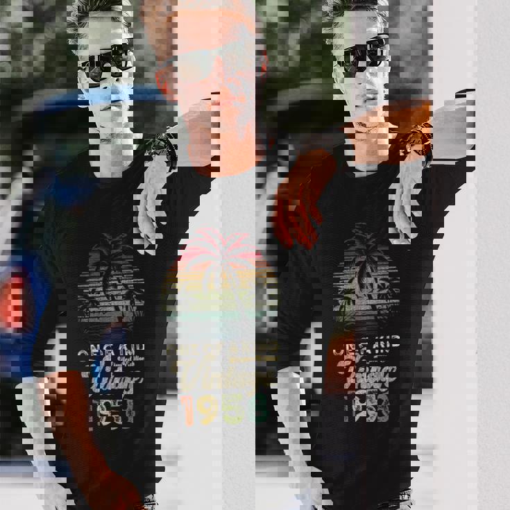 ヴィンテージ 1958年 誕生日 67歳 ヤシの木 レトロ 長袖Tシャツ 彼への贈り物