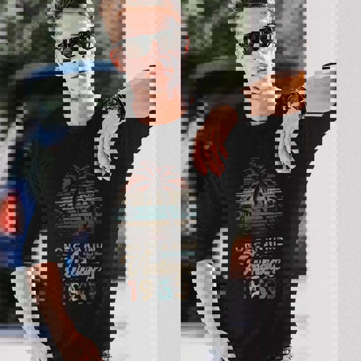 ヴィンテージ 1963 パームツリー サンセット 62歳 誕生日 レトロ 長袖Tシャツ 彼への贈り物