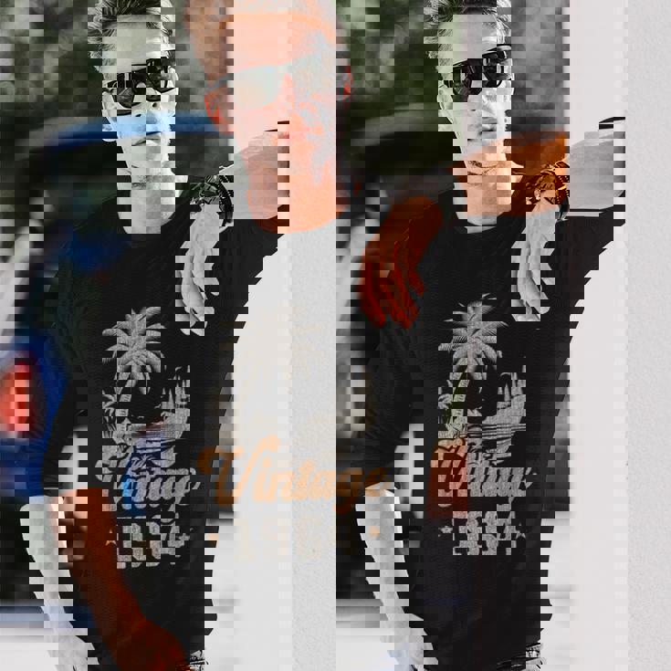 ヴィンテージ 1964 誕生日 61歳 ヤシの木 長袖Tシャツ 彼への贈り物