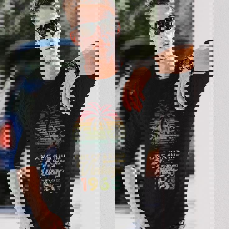 ヴィンテージ 1965年 誕生日 60歳 ヤシの木 レトロ 長袖Tシャツ 彼への贈り物