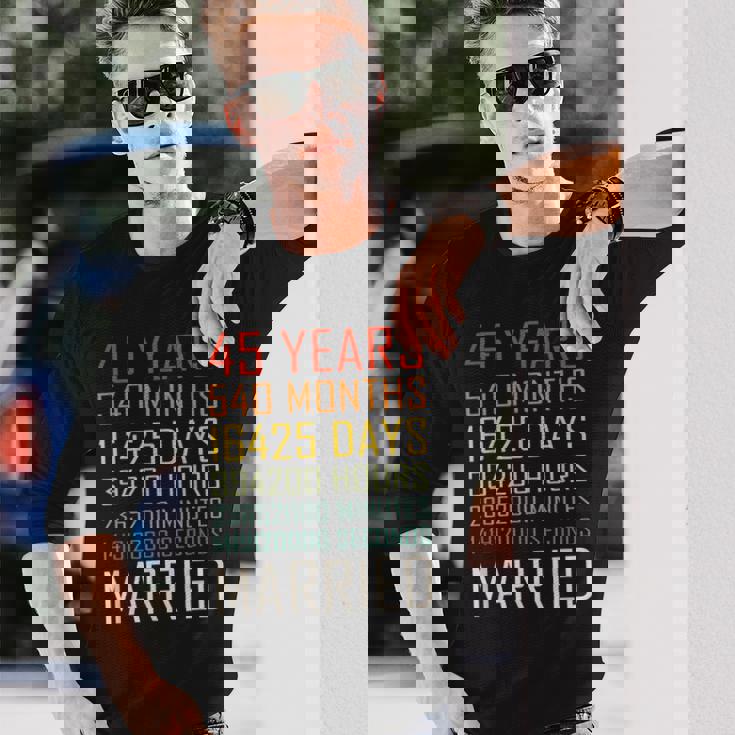 ヴィンテージ 45年 540ヶ月 結婚45周年 記念日 長袖Tシャツ 彼への贈り物