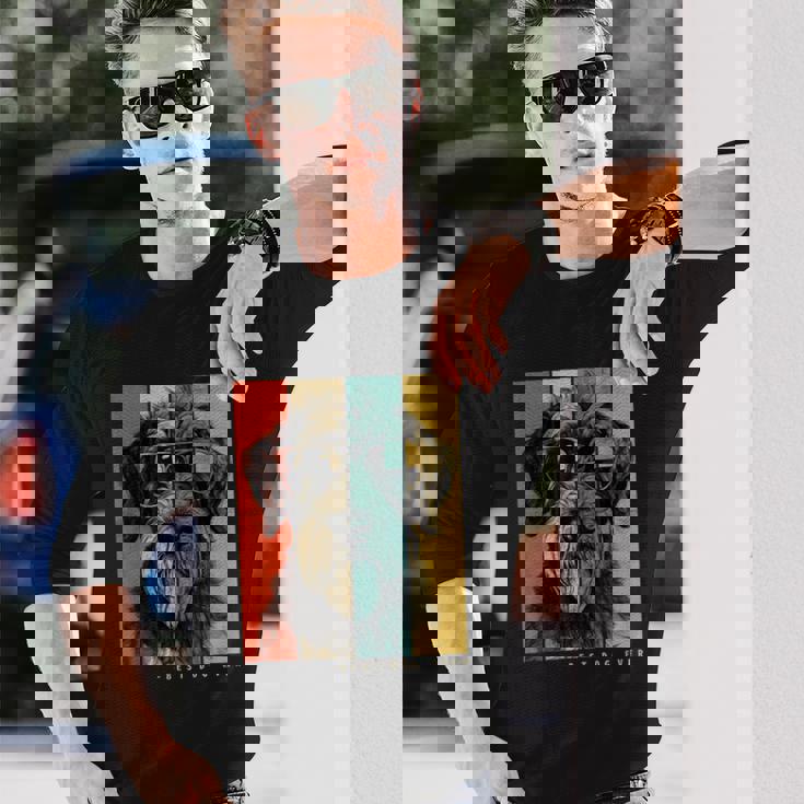 ヴィンテージ ジャイアント シュナウザー 犬 ママ パパ キッズ メンズ レディース 長袖Tシャツ 彼への贈り物