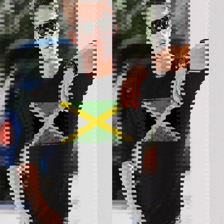 ヴィンテージ ジャマイカ バナー ファン ジャマイカ 国旗 レトロ 長袖Tシャツ 彼への贈り物