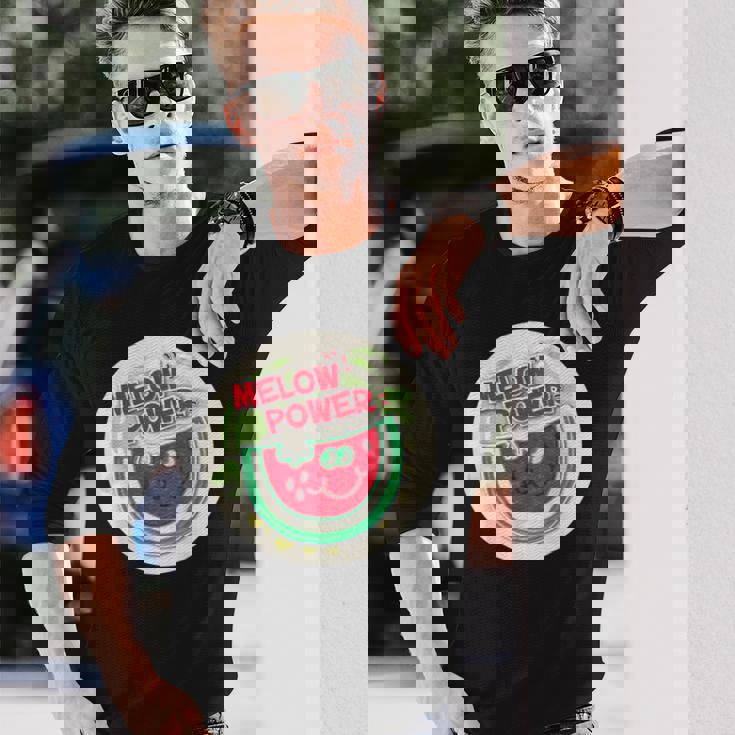 ヴィンテージ スクラッチ&スニフ ステッカー スイカ、メロンパワー 長袖Tシャツ 彼への贈り物