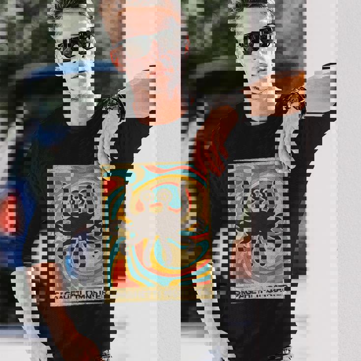 ヴィンテージ スパゲッティモンスター 無神論者 レトロギフト 長袖Tシャツ 彼への贈り物