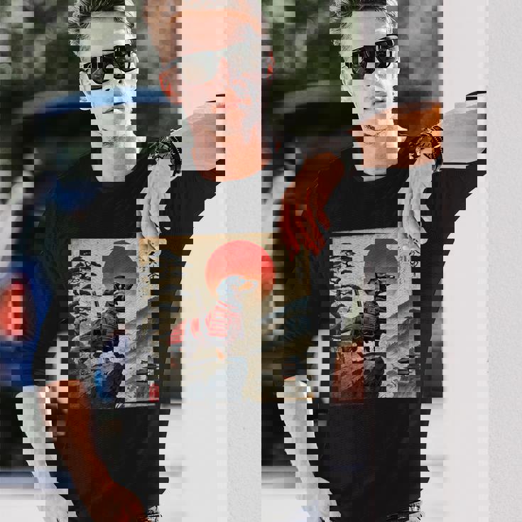 ヴィンテージ ダックスフンド サムライ ウナー 犬 日本の浮世絵 アート 長袖Tシャツ 彼への贈り物