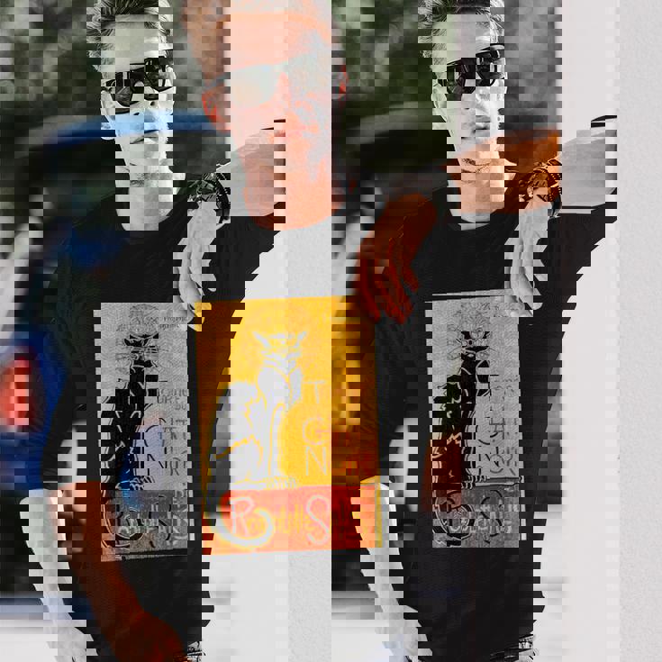 ヴィンテージ トゥール デュ シャ ノワール クロネコ ハロウィン用 長袖Tシャツ 彼への贈り物