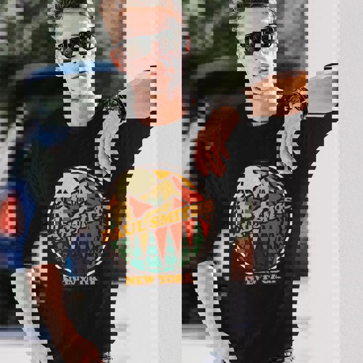 ヴィンテージ ポール・スミス ニューヨークマウンテン ハイキング お土産プリント 長袖Tシャツ 彼への贈り物