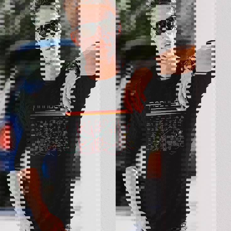 ヴィンテージ モジュラー シンセサイザー アナログ オーディオ エンジニア シンセ オタク 長袖Tシャツ 彼への贈り物