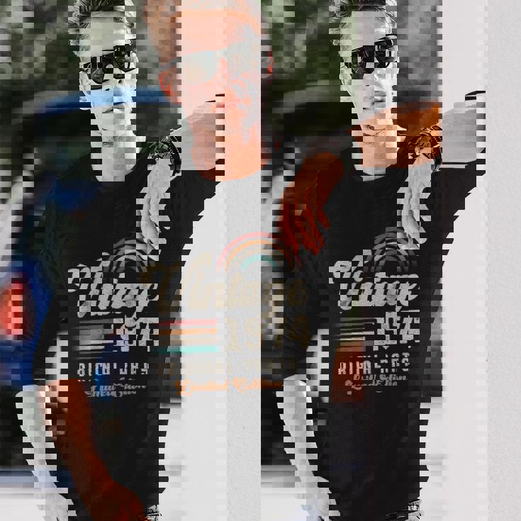 ヴィンテージ1974年、誕生年51年 レトロ 長袖Tシャツ 彼への贈り物