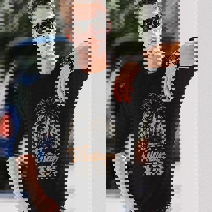 ヴィンテージ1975 パームツリー 50歳の誕生日 長袖Tシャツ 彼への贈り物