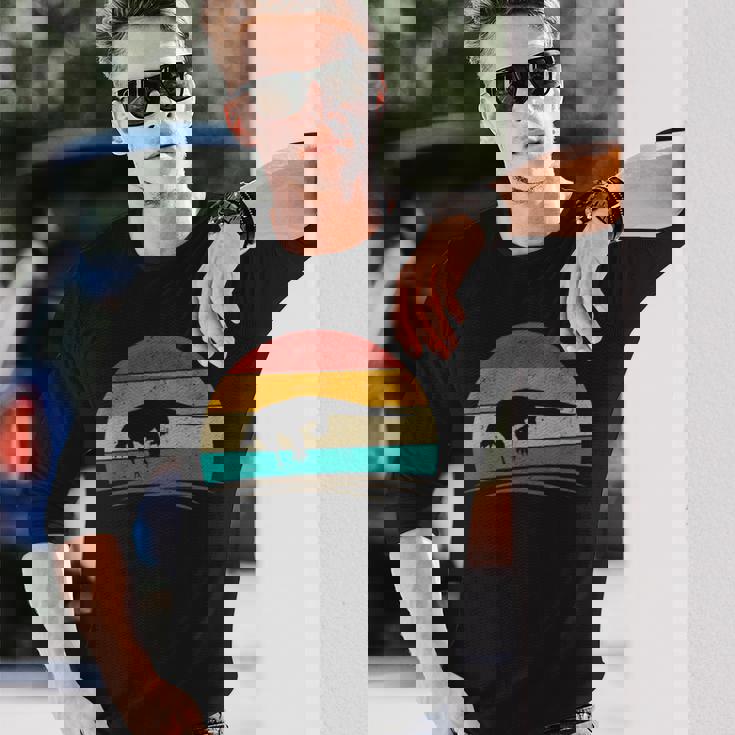 ヴィンテージコモドドラゴン レトロアンティーク調コモドドラゴン 長袖Tシャツ 彼への贈り物