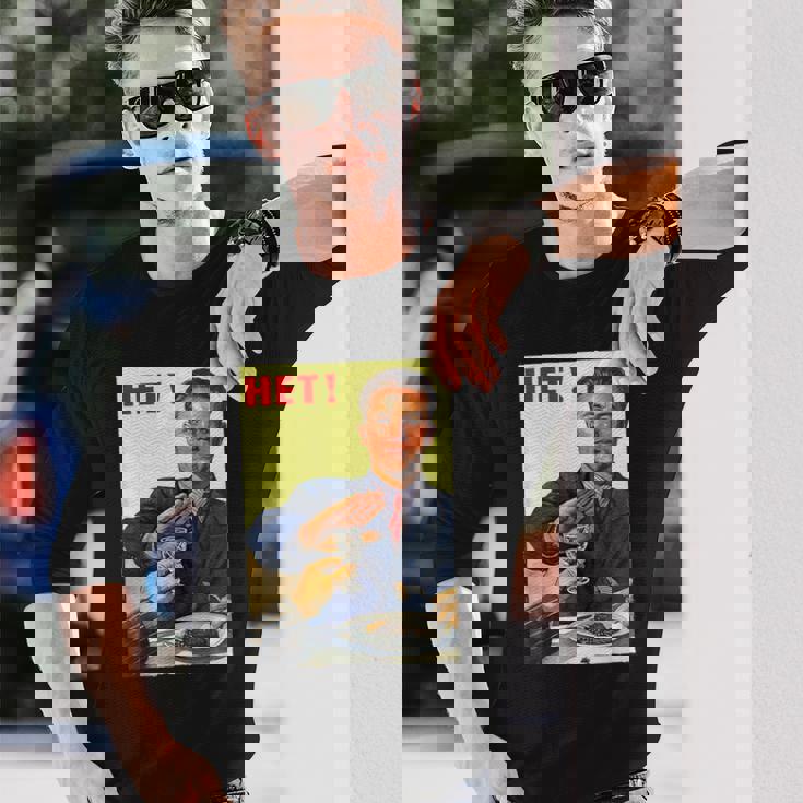 ヴィンテージソビエトロシアソ連プロパガンダno Alcohol ポスター 長袖Tシャツ 彼への贈り物