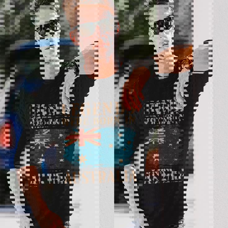 ヴィンテージデザインオーストラリア国旗オーストラリア 長袖Tシャツ 彼への贈り物