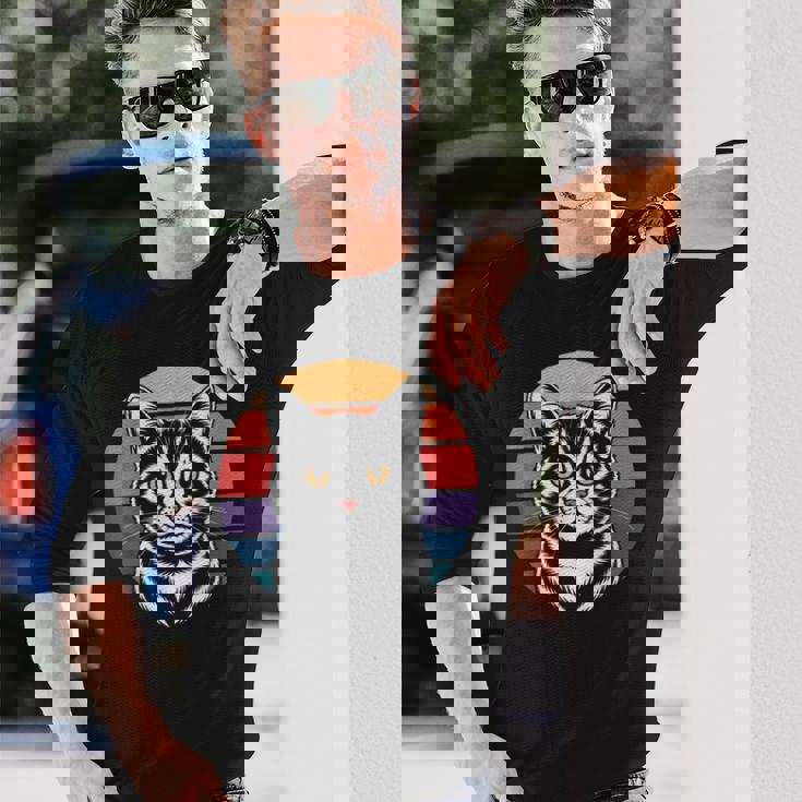 ヴィンテージ猫 長袖Tシャツ 彼への贈り物