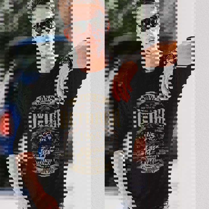 ヴィンテージ還暦祝い 1965年10月生まれ 60歳 長袖Tシャツ 彼への贈り物