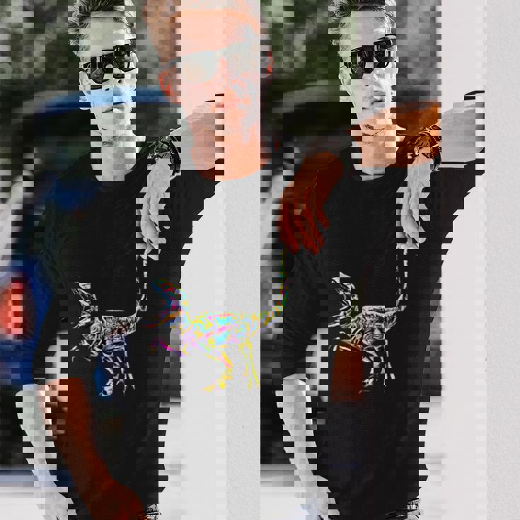 ヴェロキラプトル 肉食恐竜 恐竜 ディノサワ 長袖Tシャツ 彼への贈り物