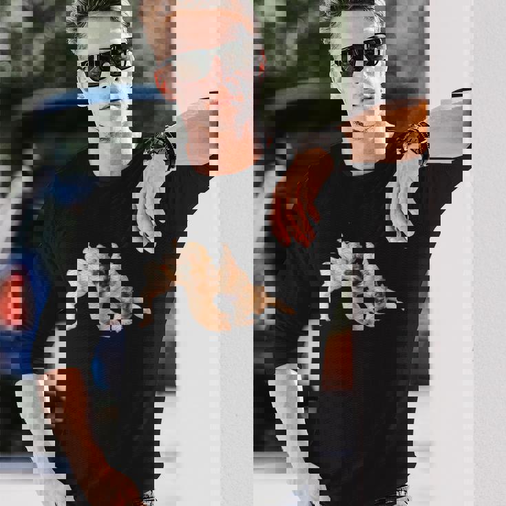 三つの天使 モチーフ、かわいいエンジェル、絵画アート 長袖Tシャツ 彼への贈り物