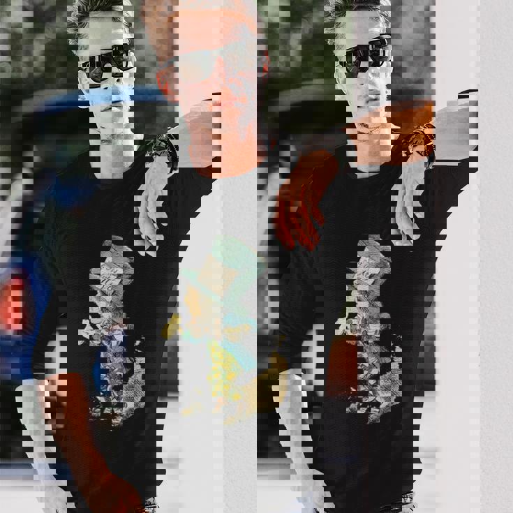 不思議の国のアリス マッドハッター ビンテージイラスト 長袖Tシャツ 彼への贈り物