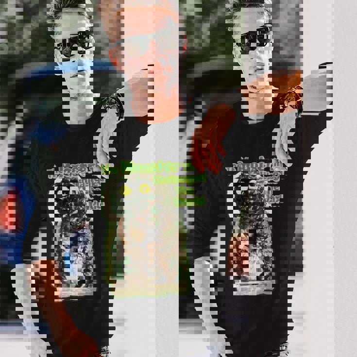 世界に挑んだヴィンテージクラシックホラーモンスター 長袖Tシャツ 彼への贈り物