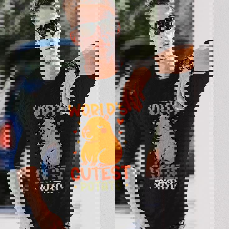 世界一かわいいポテトカピバラ 長袖Tシャツ 彼への贈り物