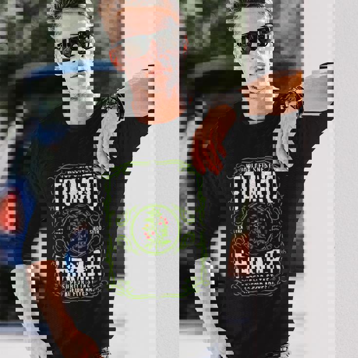 世界最高のトマト農家、面白いトマトガーデニング 長袖Tシャツ 彼への贈り物