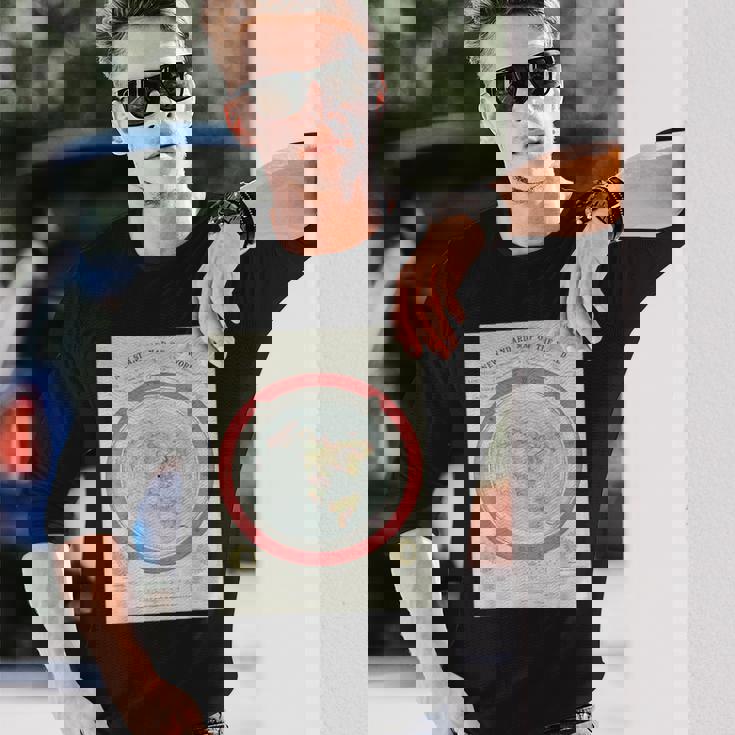 世界標準地図 フラットアースオリジナル 長袖Tシャツ 彼への贈り物