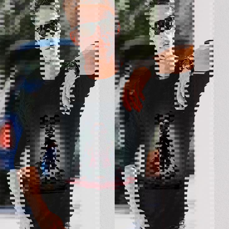 中世の武器 ミッキー怖いホラー 長袖Tシャツ 彼への贈り物