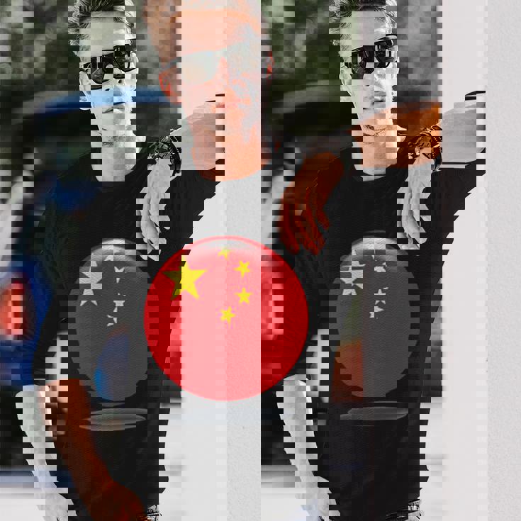 中国国旗サークル 中国人と中国を愛する方 長袖Tシャツ 彼への贈り物