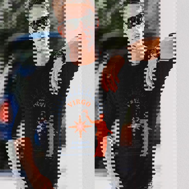 乙女座 星座 9月 8月 誕生日 グラフィックアート 乙女座サイン 長袖Tシャツ 彼への贈り物