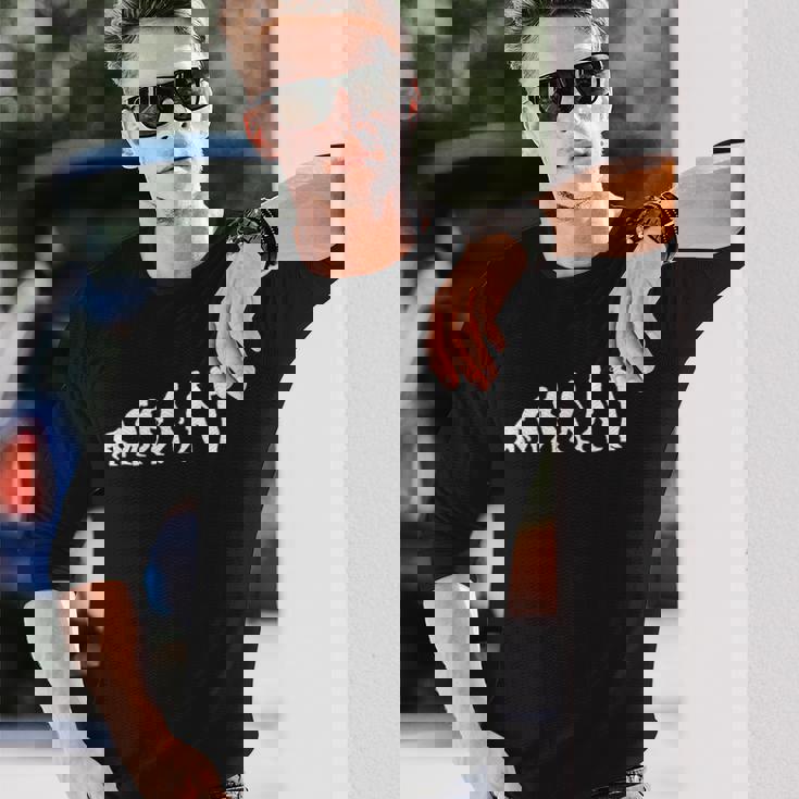 人類の進化 ネタ ジャズ クラシック ポップ 音楽好き おもしろ トロンボーン 金管楽器 長袖Tシャツ 彼への贈り物