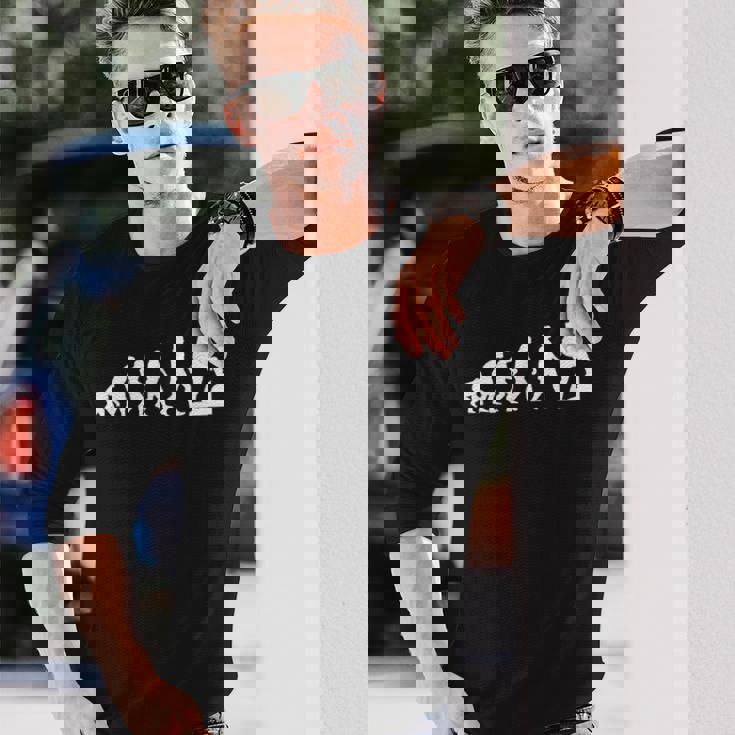 人類の進化 ネタ 山登り ハイキング アウトドア 趣味 おもしろ 長袖Tシャツ 彼への贈り物