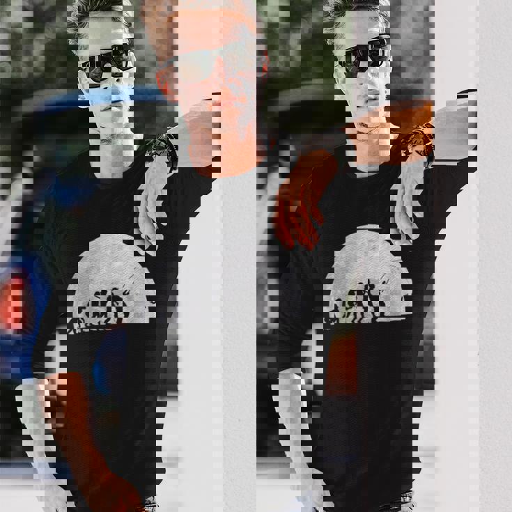 人類の進化 釣り竿 漁師 釣り人 面白い 釣り フィッシング 満月 サプライズ おもしろ アイデア 釣り 長袖Tシャツ 彼への贈り物