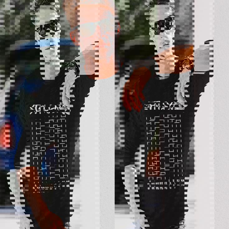 今日何しようかなー あみだくじの面白ネタ 競馬 あみだくじ ギャグ ジョーク 競馬好き おもしろ 長袖Tシャツ 彼への贈り物