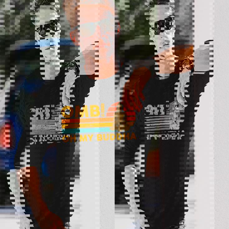 仏教 仏前 レトロ Omb オーマイブッダ 長袖Tシャツ 彼への贈り物