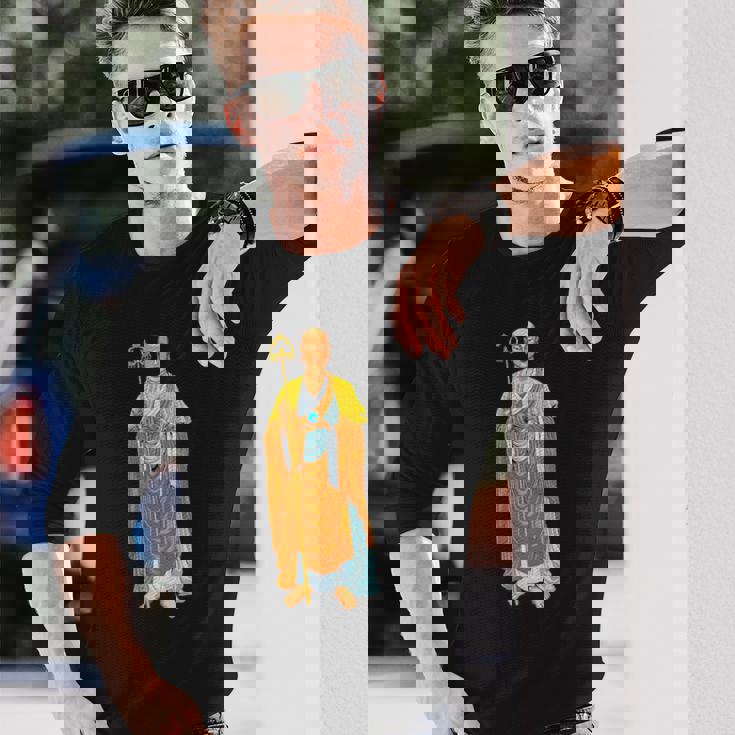 仏教 地蔵菩薩 長袖Tシャツ 彼への贈り物